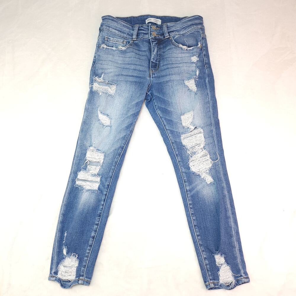 BKE Parker Universal Fit High Rise Ankle Skinny Jeans 28 Stone Wash Distressed